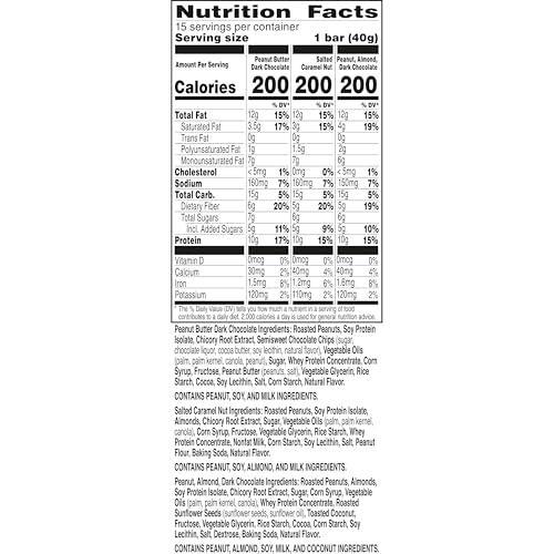 Nature Valley Protein Chewy Snack Bars, Variety Pack, 15 Bars, 21.3 oz