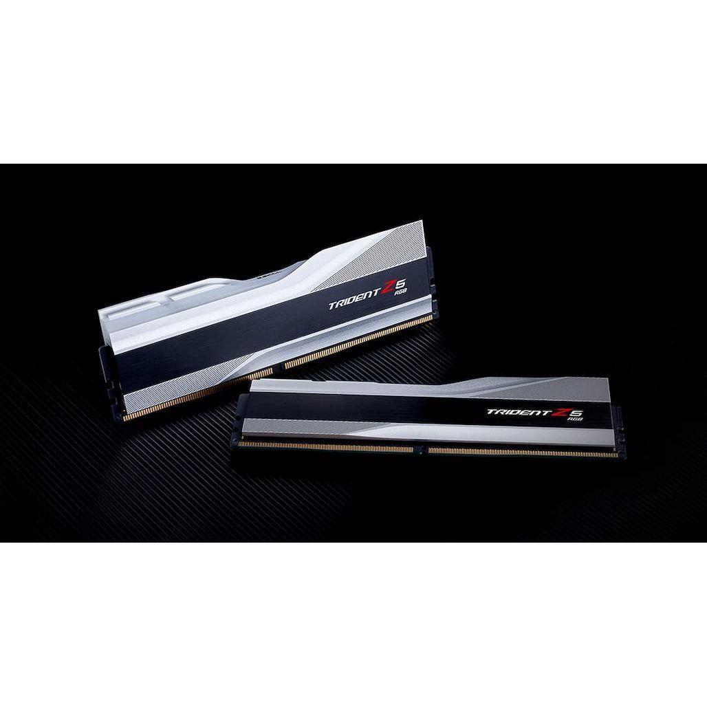 G.SKILL Trident Z5 RGB Series (Intel XMP 3.0) DDR5 RAM 32GB (2X 16GB) 6000MT/s CL36-36-36-96 1.35V Desktop Computer Memory U-DIMM - Metallic Silver (F5-6000J3636F16GX2-TZ5RS)