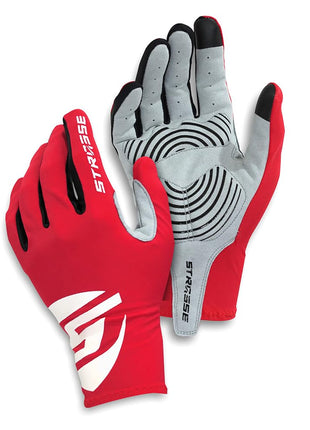 ＳＴＲＡＳＳＥ STRASSE Racing Gloves for Simulator Racing, Driving, Steering Wheel Controller. Lightweight, Stretch Fit, Ventilated, Padded Palm Red L