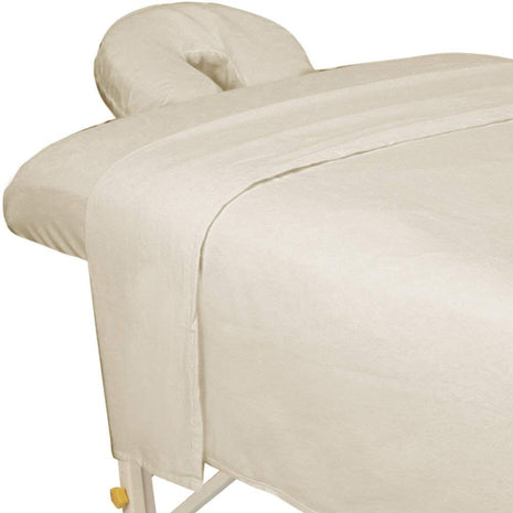 ForPro 3ct Flannel Massage Sheet Set, Natural | for Massage & Treatment Tables, Disposable Table Sheets, Spa Bed Sheets, Esthetician Table Linens, Salon & Spa Essentials