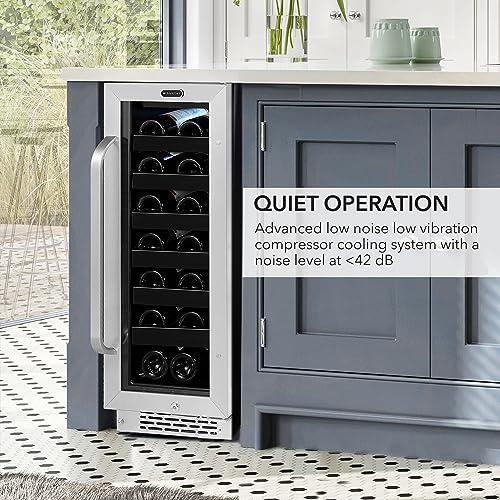 Whynter BWR-208SB 12 inch Built-in 20 Bottle Undercounter Stainless Steel Wine Refrigerator with Reversible Door, Digital Control and Lock
