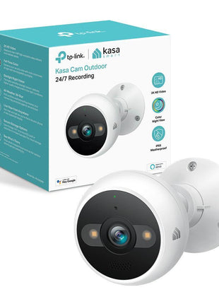 Kasa 2K+ Outdoor Wired Security Camera - Person/Motion Detection, 24/7 Recording, 2-Way Audio, Siren, Starlight Color Night Vision, Subscription-Free Local Storage or Optional Cloud, KC420WS