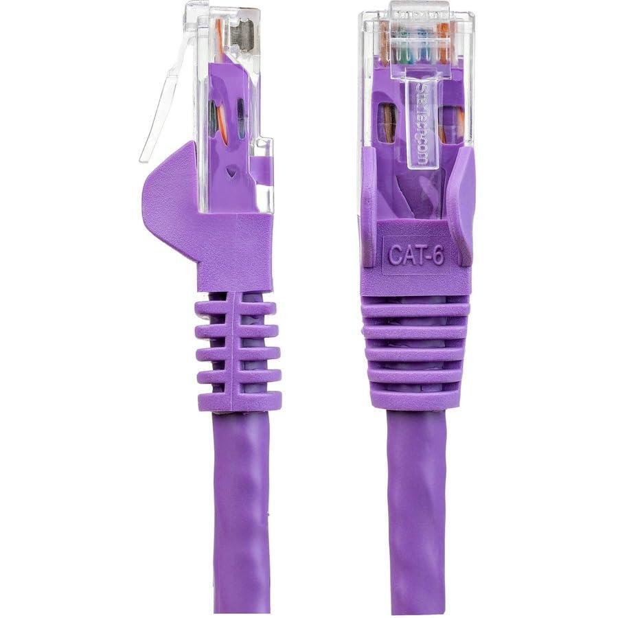 StarTech.com 6in CAT6 Ethernet Cable - Purple CAT 6 Gigabit Ethernet Wire -650MHz 100W PoE RJ45 UTP Network/Patch Cord Snagless w/Strain Relief Fluke Tested/Wiring is UL Certified/TIA (N6PATCH6INPL)