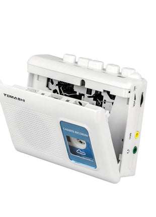 TOMASHI Portable Cassette Player Tape Recorder with Built-in Speaker,Microphone,Headphone Jack-, 4.57 x 3.54 x 1.38inch