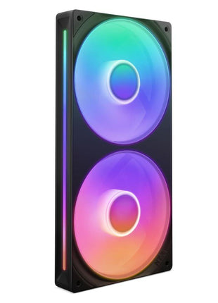 NZXT F240 RGB Core - 240mm Single-Frame RGB Fan Unit - Black | 240mm single-frame unit with two 120mm RGB fans on one cable. Speed and lighting controlled through CAM.