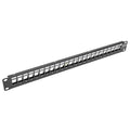 Tripp Lite 24Port Shielded Blank Patch Panel RJ45 USB HDMI Cat5/6 1URM TAA (N062-024-KJ-SH) , Black