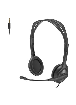 Logitech H111 Stereo Headset with 3.5 mm Audio Jack, Black