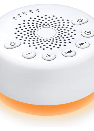 Sound Machine Easysleep White Noise Machine with 25 Soothing Sounds and Night Lights with Memory Function 32 Levels of Volume and 5 Sleep Timer Powered by AC or USB for Sleeping Relaxation (White)