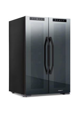 Luma Comfort Shadow Series Wine Cooler Refrigerator 12 Bottle & 39 Can Dual Temperature Zones, Freestanding Mirrored Wine and Beverage Fridge with Double-Layer Tempered Glass Door & Compressor Cooling