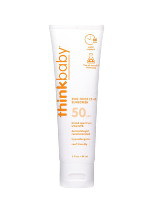 Thinkbaby Baby Sunscreen SPF 50+, Mineral Formula, Water Resistant, 3 Oz