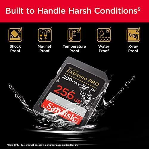SanDisk 256GB Extreme PRO SDXC UHS-I Memory Card - C10, U3, V30, 4K UHD, SD Card - SDSDXXD-256G-GN4IN, Dark gray/Black