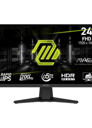 msi MAG 244F 24-inch 1920 x 1080 (FHD) Gaming Monitor, 200Hz, AMD FreeSync Premium, HDMI, DisplayPort, VESA, Tilt, Height Adjustable, Speaker, 0.5ms, Black