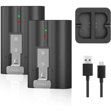 2-Pack 6040mAh Replacement Battery with Charger Station for Ring-Doorbell Camera 2/3/3 Plus/4, Spotlight and Stick Up Cam, Rechargeable Upgraded Lithium Li-ion Batteries 3.65V