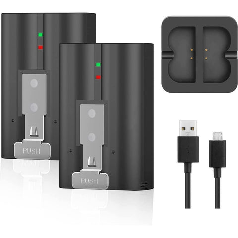 2-Pack 6040mAh Replacement Battery with Charger Station for Ring-Doorbell Camera 2/3/4, Spotlight and Stick Up Cam, Rechargeable Upgraded Lithium Li-ion Batteries 3.65V