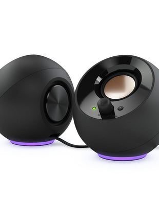 Creative Pebble SE Minimalist 2.0 USB-C Powered PC Speakers with RGB Lighting, 3.5 mm AUX-in, Up to 4.4W RMS Power for Computers and Laptops (Black)