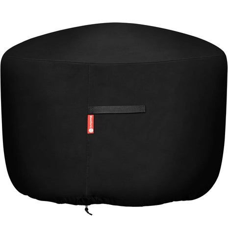 SheeChung Round Gas Fire Pit/Table Cover-Heavy Duty 600D Polyester with PVC Coating Material,100% Weather Resistant and Waterproof,Fits 30 inch,33 inch,34 inch,35 inch,36 inch Fire Pit/Bowl Cover,Black,36 inchDia X 24 inchH