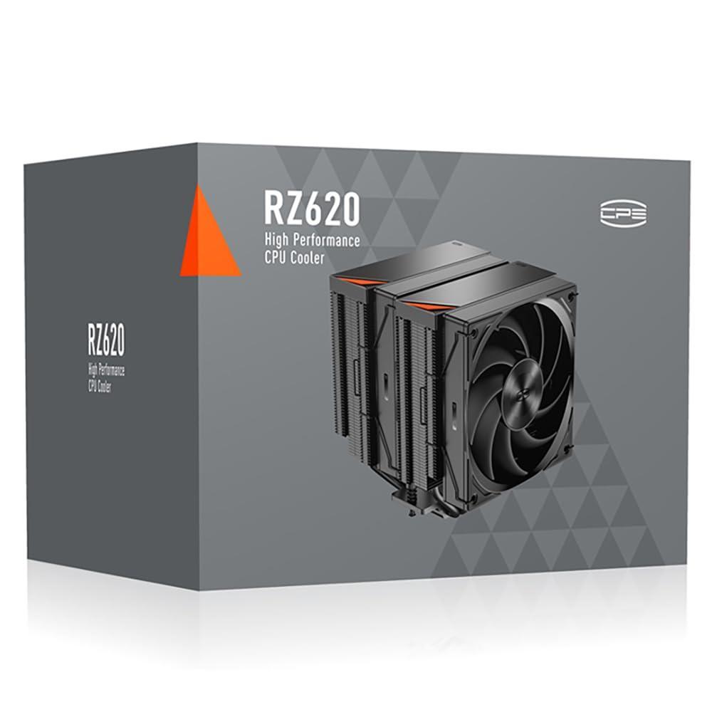 PCCOOLER CPS - RZ620 Black - 265W TDP - Dual Tower 6 * 6 Heat Pipe CPU Air Cooler with Adjustable PWM Three Mode Fans - Air Cooler for Intel LGA 115X/1200/1700 - AMD AM3/AM4 (RZ620-BKNWNX-GL)