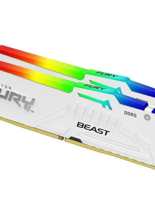 Kingston FURY Beast White RGB 64GB (2x32GB) 6000MT/s CL36 DDR5 EXPO DIMM | Infrared Syncing | FURY CTRL Software | Overclocking | AMD EXPO | Kit of 2 | KF560C36BWEAK2-64