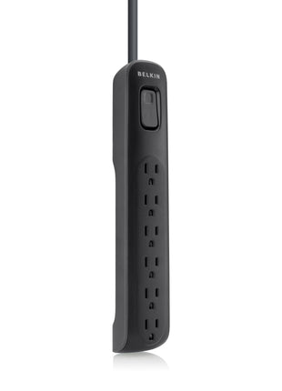 Belkin 6-Outlet AV Power Strip Surge Protector with 4-Foot Power Cord, 600 Joules, Black (BV106000-04-BLK)