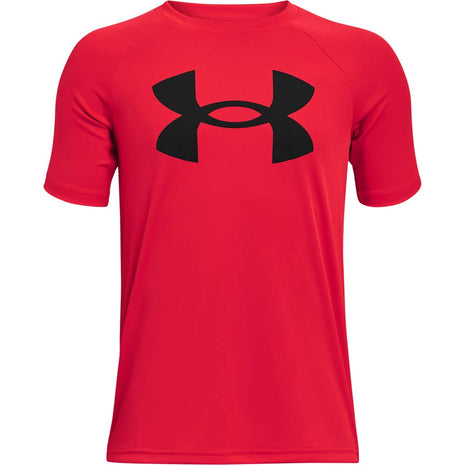 Under Armour Boys Tech Big Logo Short Sleeve T-Shirt , Red (600)/Black , Medium
