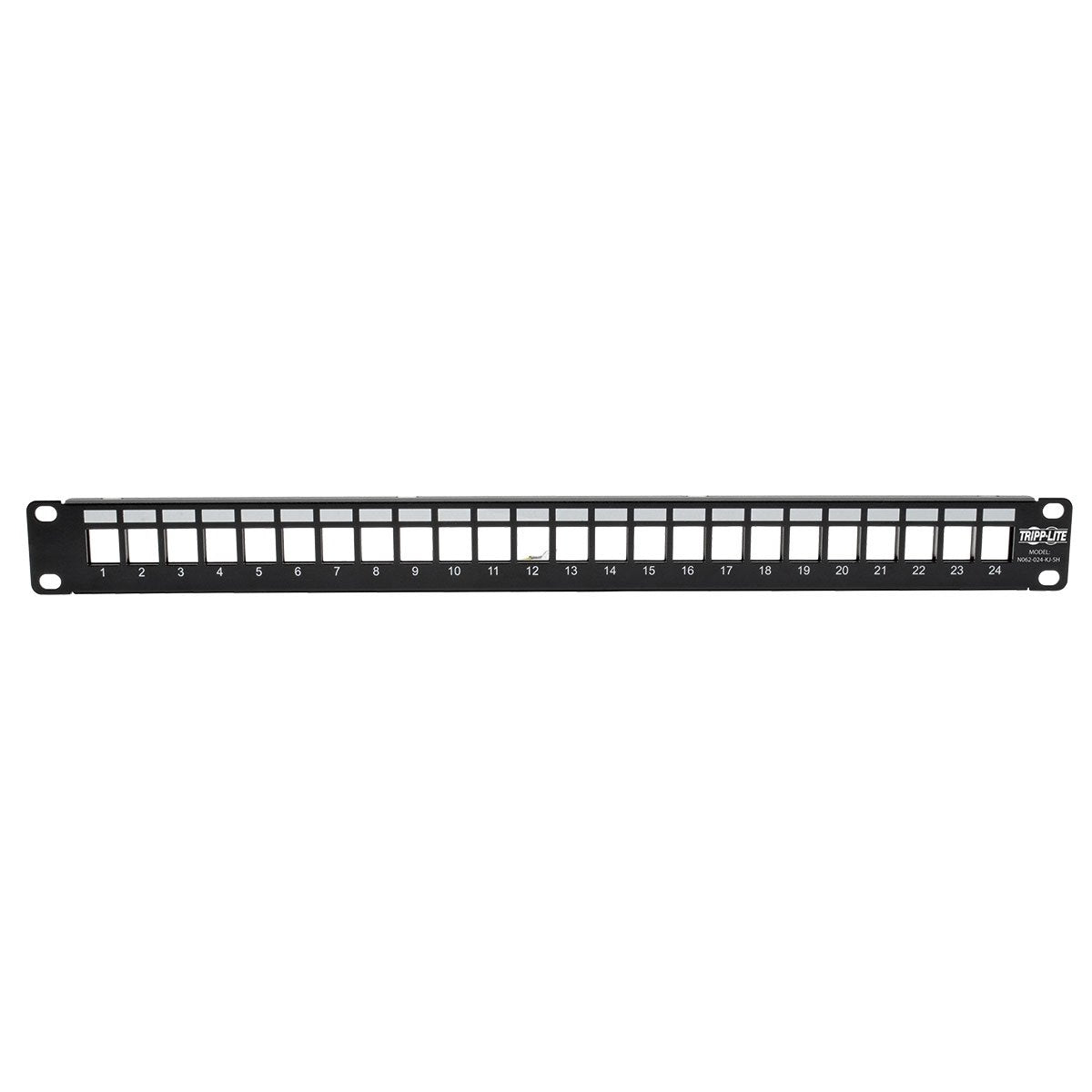 Tripp Lite 24Port Shielded Blank Patch Panel RJ45 USB HDMI Cat5/6 1URM TAA (N062-024-KJ-SH) , Black