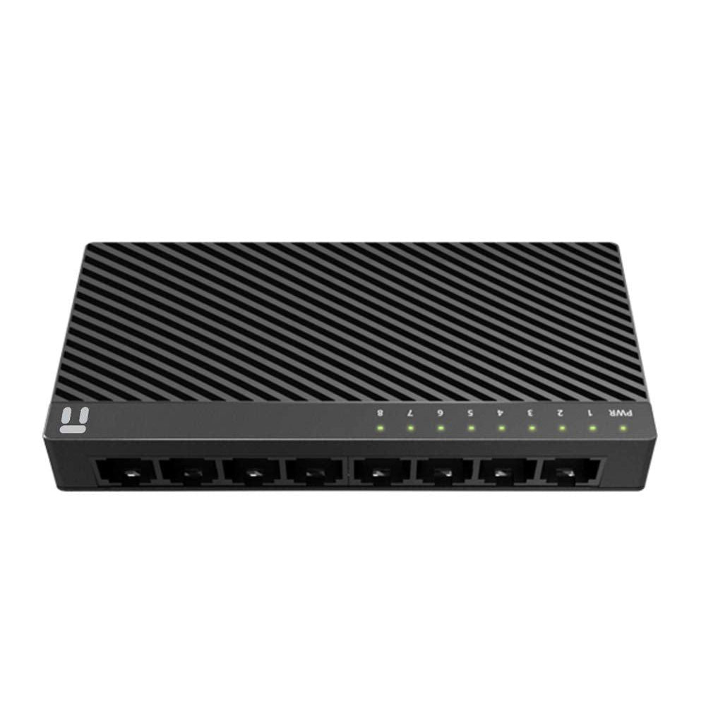 Netis ST3108C 8 Port 10/100Mbps Fast Ethernet Switch | Desktop Ethernet Splitter, Ethernet Hub, Plug and Play, Traffic Optimization Auto-Negotiation RJ45 Ports with Compact Design