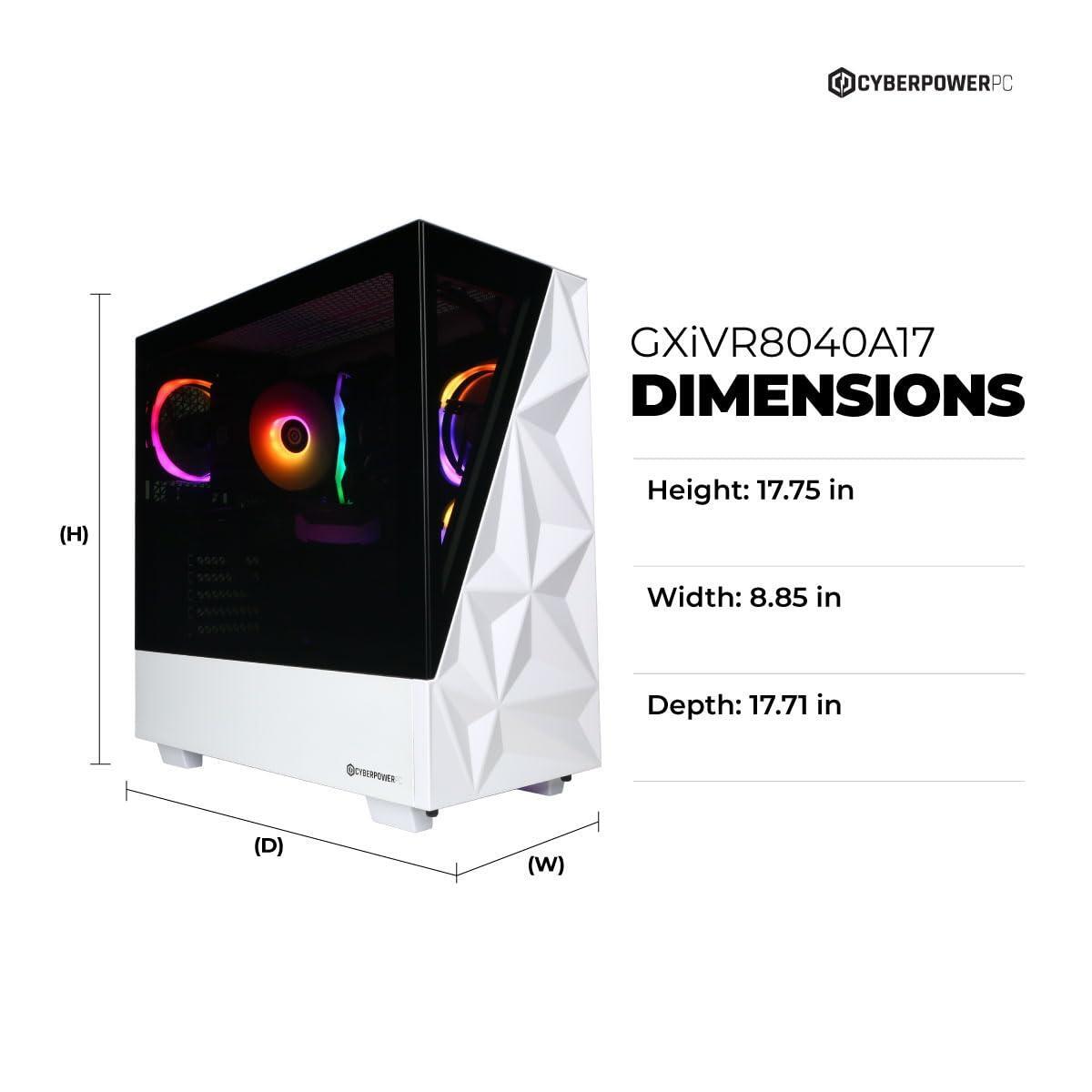 CyberPowerPC Gamer Xtreme VR Gaming PC, Intel Core i7-14700F 2.1GHz, GeForce RTX 5060 Ti 16GB, 16GB DDR5, 1TB PCIe 4.0 SSD, WiFi Ready & Windows 11 Home (GXiVR8040A17)