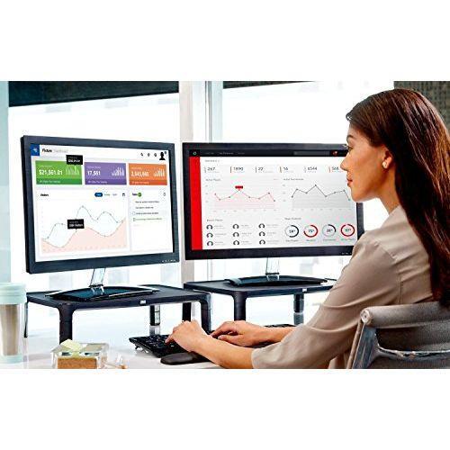 3M Adjustable Monitor Stand for Monitors and Laptops, Three Leg Segments Simply Adjust Height from 1.7" to 5.5", Holds up to 20 lbs, 13.6 in Clearance Between Legs for Storage, Black (MS85B)