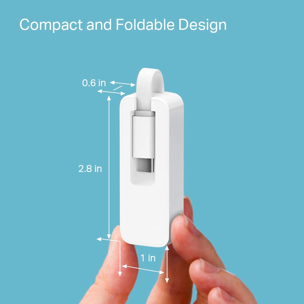 TP-Link USB C to Ethernet Adapter (UE300C), Portable 1Gbps RJ45 to USB-C Network Adapter [Thunderbolt 3/4 Compatible], Compact | Plug & Play Design, Compatible with MacBook Pro/Air, iPad Pro, and More