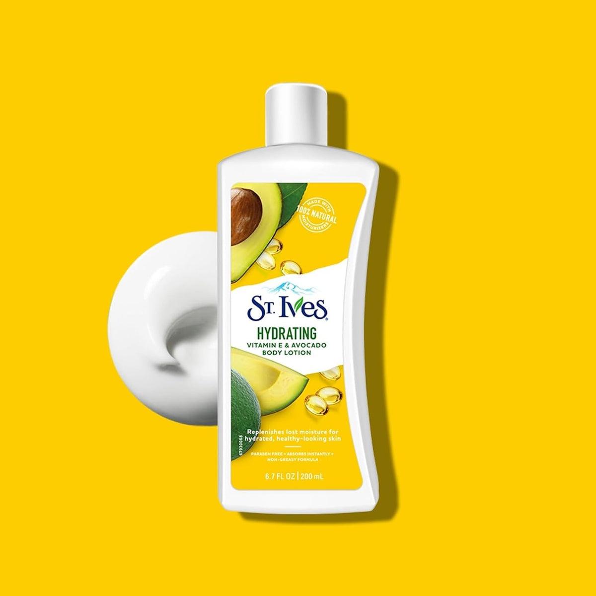 St. Ives Hydrating Vitamin E & Avocado Body Lotion,100% Natural Moisturizers,Paraben Free,Non-greasy formula,Hydrated & Healthy skin,imported,200ml