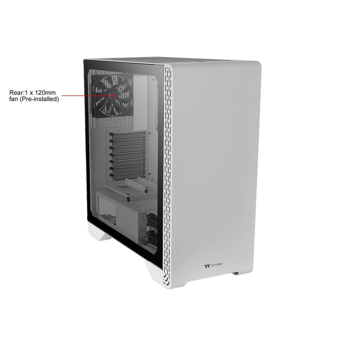 Thermaltake S300 Tempered Glass Snow Edition ATX Mid-Tower Computer Case with 120mm Rear Fan Pre-Installed CA-1P5-00M6WN-00