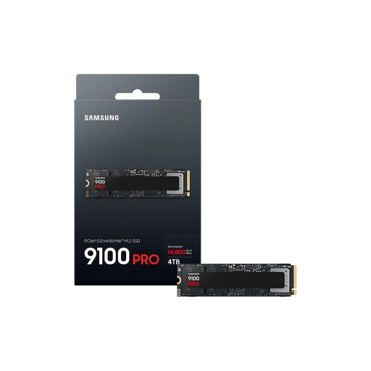 Samsung SSD 9100 PRO 4TB, PCIe 5.0x4 M.2 2280, Seq. Read Speeds Up to 14,800MB/s, Best for AI Computing, Gaming, and Heavy Duty Workstations (MZ VAP4T0B/AM)