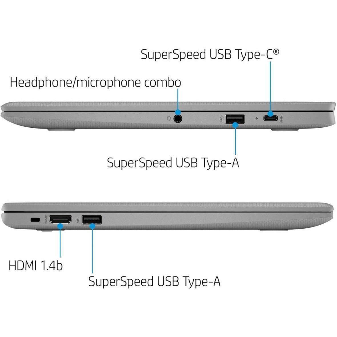 HP 2023 Chromebook Laptop, 14 Inch Display, Intel Celeron N4120 Processor, 4GB RAM, 64GB eMMC, Intel UHD Graphics 600, WiFi, Bluetooth, Chrome OS, Modern Gray