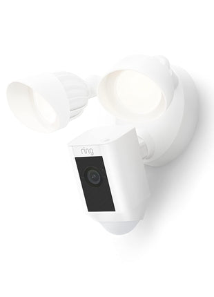 Ring Floodlight Cam Wired Plus, Outdoor home or business security with motion-activated 1080p HD video and floodlights, White