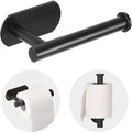 JOPOFI Toilet Paper Holder - Self Adhesive Toilet Paper Holder Wall Mount for Bathroom, SUS 304 Stainless Steel Command Strip Toilet Paper Roll Holder Stick On Wall, No Drilling - Matte Black
