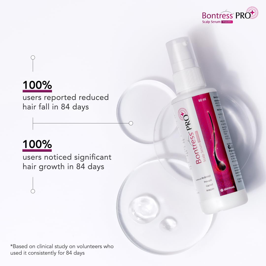 Bontress PRO+ Scalp Serum Fortified with 3% Redensyl, 3% Anagain, 4% Capixyl, 3% Procapil | Hair Serum for Hair Growth & Hair Fall 60ml