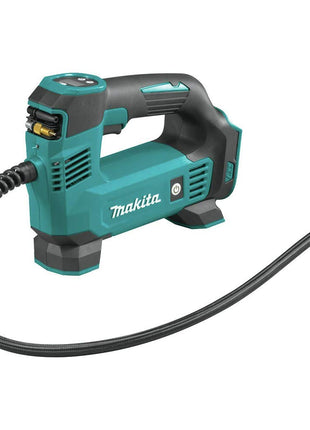 Makita DMP180ZX 18V LXT® Lithium-Ion Cordless Inflator, Battery Powered, Tool Only(battery and charger not included);Presta valve adapter;Sports ball needle;Tapered adapter, Teal