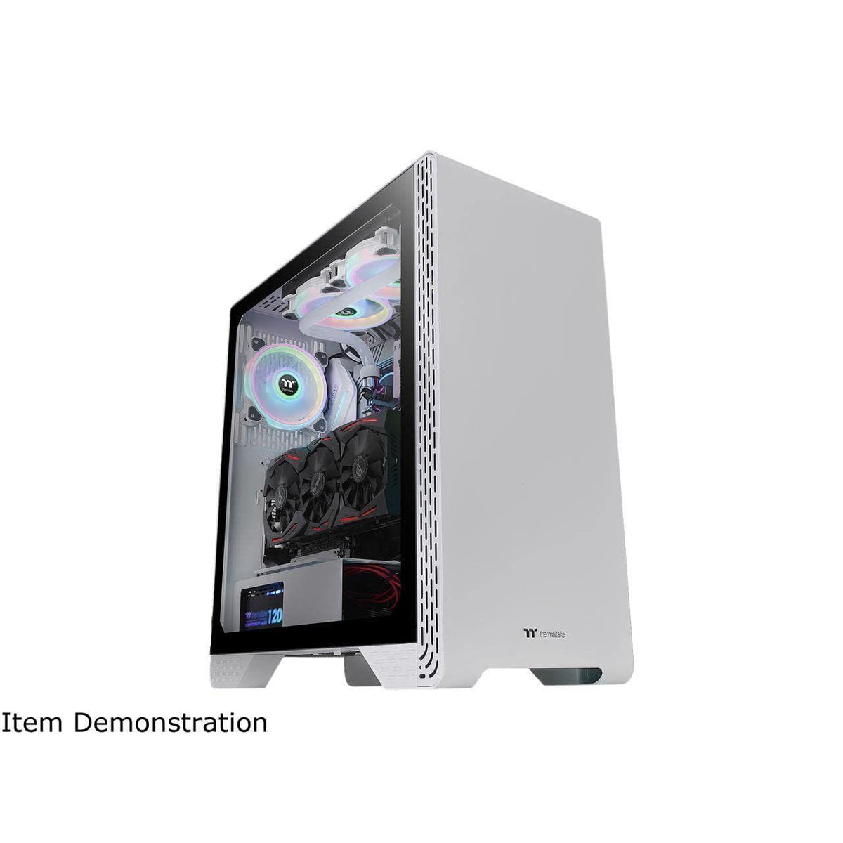 Thermaltake S300 Tempered Glass Snow Edition ATX Mid-Tower Computer Case with 120mm Rear Fan Pre-Installed CA-1P5-00M6WN-00