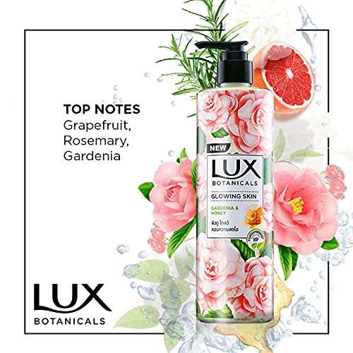 Lux Botanicals Glowing Skin Body Wash with Gardenia & Honey Extracts for Women, 100% Natural Extracts, Moisturizing & Gentle Shower Gel for Smooth & Nourished Skin, Floral Fragrance, No Parabens, 450 ml