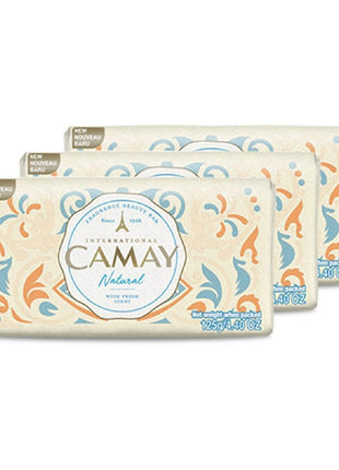 Camay Natural International Beauty Soap With Cedarwood&Bergamot(Buy 2 Get 1 Free) Combo Pack Offer,Indulging French Fragrance,Moisturizing Bathing Body Bar Soap Combo(3 Count,125G Each)
