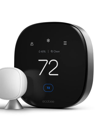 ecobee Smart Thermostat Premium with Smart Sensor and Air Quality Monitor - Programmable Wifi Thermostat - Works with Siri, Alexa, Google Assistant, Black