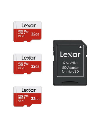 Lexar E-Series 32GB Micro SD Card 3 PK microSDHC UHS-I Flash Memory Card | 100MB/s, C10, U1, A1, V10, Full HD, High Speed TF Card with Adapter