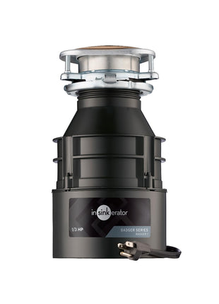InSinkErator Garbage Disposal with Power Cord, Badger 1, Standard Series, 1/3 HP Continuous Feed, Black