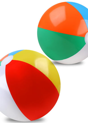 REGUICORP 2 Pack Beach Balls, 20 Inch Beach Balls, Rainbow Color Pool Toys Pool Balls for Swimming Pool, Beach Toys Inflatable Ball for Summer Parties and Water Games