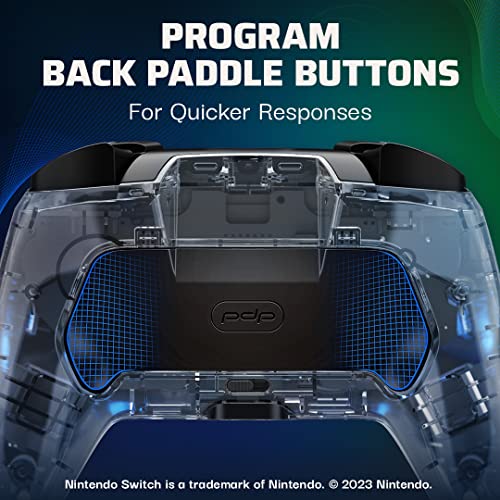 Afterglow Wireless RGB Controller - Nintendo Switch/Switch Lite/Switch - OLED Model, Nintendo Switch 2, Prismatic LED Lighting, Full Motion Control Gamepad, Customizable Paddle Buttons, Rechargeable Battery, Translucent