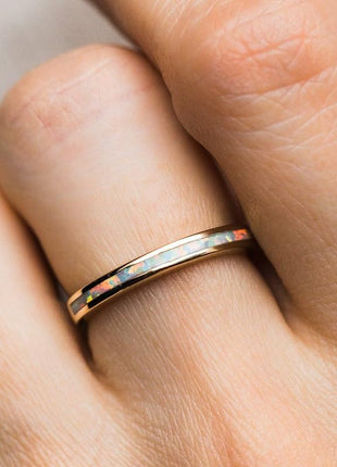 Fashion Colorful Pattern Ring, Dainty Birthstone Rainbow Simple Promise Ring, Simple Colorful Bands Stacking Ring, Wedding Cocktail Statement Ring for Couple Jewelry-Making-Patterns 7