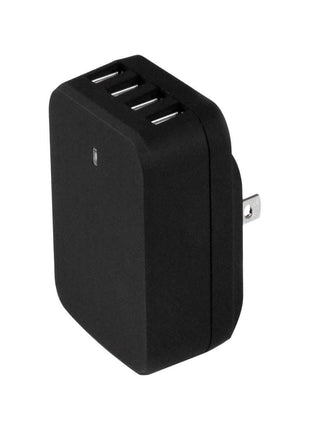 StarTech.com 4-Port Travel USB Wall Charger - 34W/6.8A International Travel Adapter - Portable USB Charging Station (USB4PACBK), Black