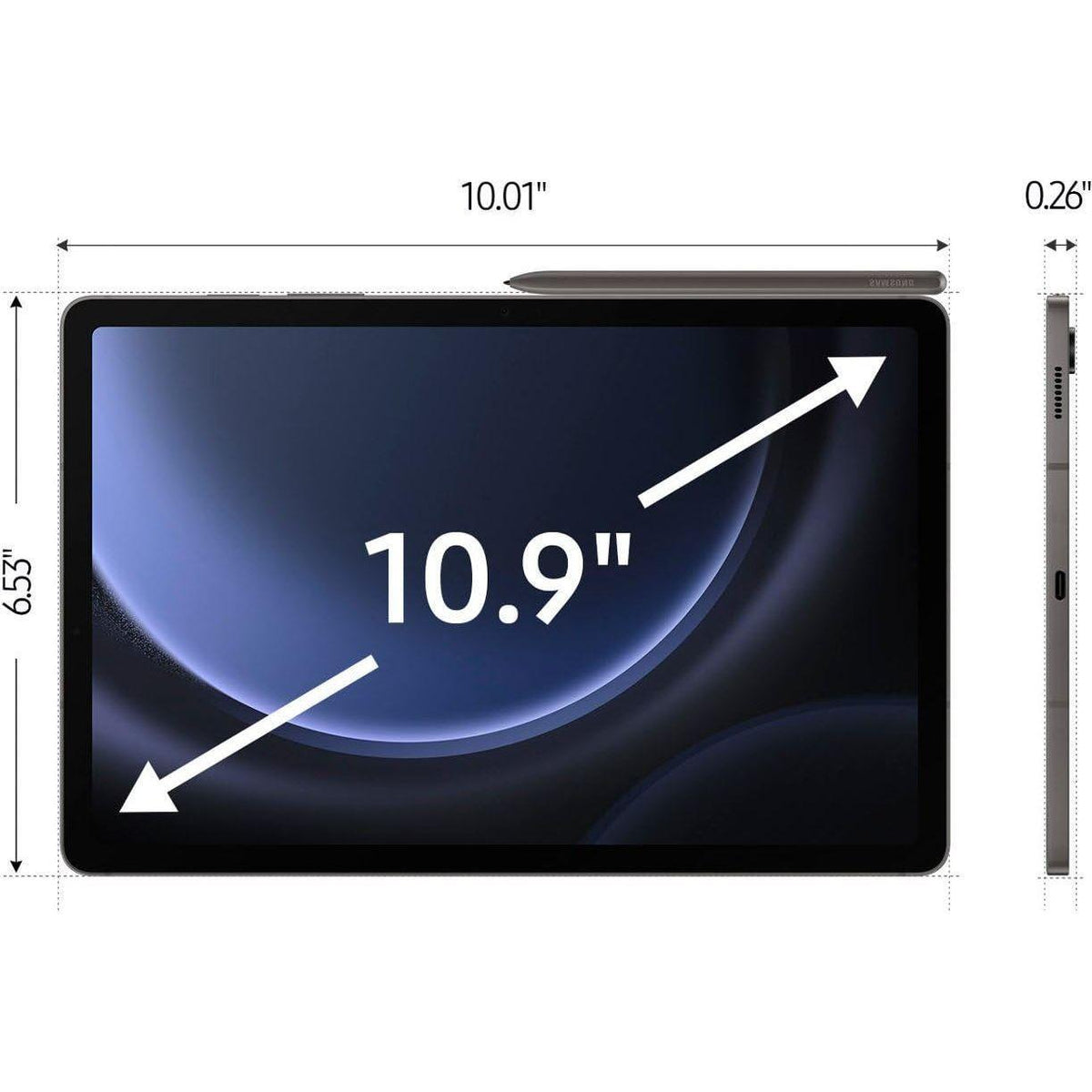 Samsung Galaxy Tab S9 FE 10.9” 128GB WiFi Android Tablet, Large Display, Long Battery Life, Powerful Processor, S Pen, 8MP Camera, Lightweight Durable Design, Expandable Storage, US Version,2023,Gray