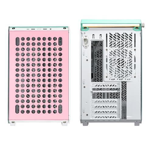 Cooler Master QUBE 500 Flatpack Macaron High Airflow Gaming ATX PC Mid-Tower, Customizable, Tempered Glass, Vertical GPU Mount, 365mm GPU Clearances, USB-C, Carrying Handle, Gem Mini