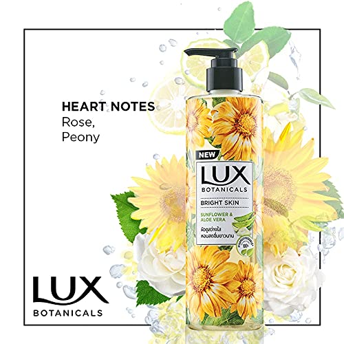 Lux Botanicals Body Wash, Sunflower & Aloe Vera, Shower Gel for Women, 100% Natural Extracts, Gives Bright Skin, Paraben Free, 450 ml